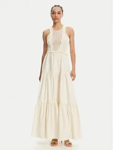 Liu Jo Sukienka letnia WA5386 MA44M Écru Regular Fit - Sukienki - miniaturka - grafika 1