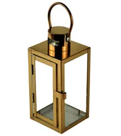 Pozostałe ozdoby ogrodowe - TAJEMNICZY OGRÓD Lampion ogrodowy 23 x 10 x 10 cm BARCELONA metalowy miedziany - miniaturka - grafika 1