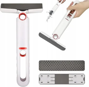 MINI MOP MAŁY PŁASKI Z WYCISKACZEM DO MYCIA OKIEN PÓŁEK SZCZOTKA DO MYCIA - Miotły, szufle, mopy - miniaturka - grafika 1