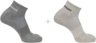 Skarpetki i podkolanówki sportowe - Skarpety Salomon Evasion Ankle 2 - Pack Light Grey - miniaturka - grafika 1