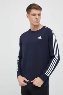 Bluzy męskie - adidas bluza bawełniana męska kolor granatowy wzorzysta - grafika 1