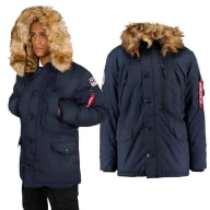 Odzież taktyczna i umundurowanie - Alpha Industries Kurtka z kapturem Polar Jacket 123144 07 - Granatowa - miniaturka - grafika 1