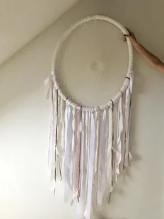 Łapacz snów biały eko boho duży owal - Dekoracje domu - miniaturka - grafika 1