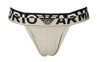 Paski - Emporio Armani Męski pasek jockstrap Megalogo Jock Strap, kamyk, S - miniaturka - grafika 1