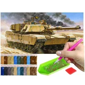 Zabawki kreatywne - Haft Diamentowy ARTULIO, Obraz DIY 5D, Diamond Painting, Mozaika Diamentowa 40X80cm (Czołg na polu bitwy) + Zestaw Akcesoriów - miniaturka - grafika 1