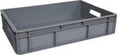 Pojemniki przemysłowe - Artech Pojemnik transportowy EURO 130 ścianki i dno pełne, wym. 600 x 400 x 130 mm szary - miniaturka - grafika 1