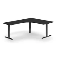 Biurka - Biurko QBUS, kształt L, 1600x2000 mm, rama T, czarny, czarny - miniaturka - grafika 1