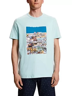 Koszulki męskie - ESPRIT Męski T-shirt 063EE2K308, 480/LIGHT Turquoise, XL, 480/Light Turquoise, XL - grafika 1