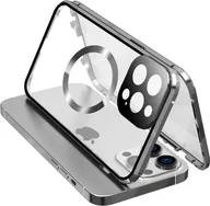 Etui i futerały do telefonów - INF Etui na telefon HD z dwustronną klamrą i osłoną obiektywu, kompatybilne z iPhonem Srebro iPhone 14 Pro Max - miniaturka - grafika 1