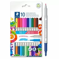 Przybory szkolne - Staedtler Flamastry dwustronne 20 kolorów - miniaturka - grafika 1