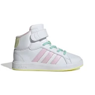 Sneakersy damskie - Dziecięce Sneakersy ADIDAS GRAND COURT MID K IE8705 – Biały - miniaturka - grafika 1