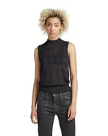 Swetry damskie - G-STAR RAW Damski sweter z dzianiny Pointelle Mock, Czarny (Caviar D22118-b754-d301), S - miniaturka - grafika 1