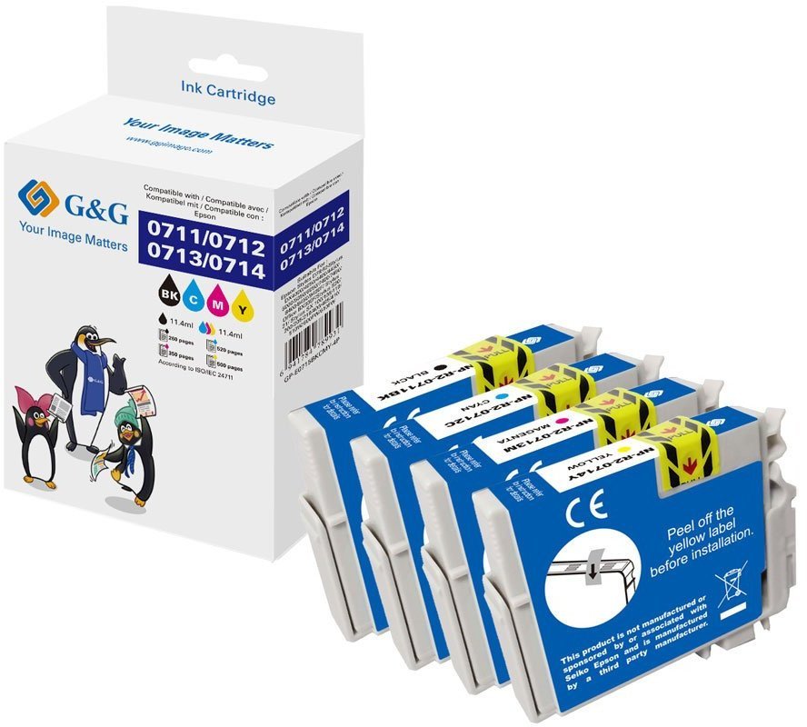 Tusz G&G Tusz 4 szt. do Epson T0715/ C13T07154012 BK/C/M/Y