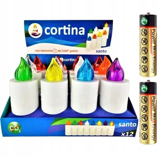 Wkład do zniczy Led Santo mix 8 kolorów 2160 godzin Cortina (12 sztuk) - Lampiony i znicze - miniaturka - grafika 1