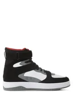 Trampki męskie - HUGO Tenisówki z dodatkiem skóry Mężczyźni skóra szary|czarny|biały jednolity, 41 - miniaturka - grafika 1