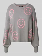 Swetry damskie - Sweter z dzianiny o kroju regular fit z mieszanki wiskozy model ‘MONTANA’ - miniaturka - grafika 1