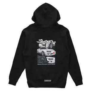 Czarna bluza z kapturem TOYOTA SUPRA MK4 MANGA-XL - Odzież do sportów motorowych - miniaturka - grafika 1