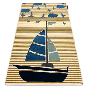 Dywan PETIT SAIL łódka, żaglówka złoty żółty 180x270 cm - Dywany dla dzieci - miniaturka - grafika 1