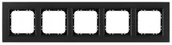 Klawisze i ramki - Ospel Ramka  pięciokrotna SONATA szronione szkło 4mm - czarny/czarny - miniaturka - grafika 1