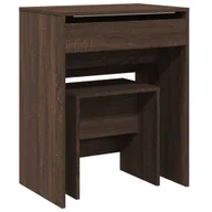 Toaletki - vidaXL Toaletka z taboretem w kolorze brązowego dębu 60x40x113,5 cm - miniaturka - grafika 1