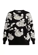 Swetry damskie - aleva Damski sweter z perłami 10425112-AL04, czarno-biały, XL/XXL, czarny biały, XL-XXL - miniaturka - grafika 1