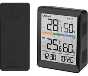 Stacje pogodowe - Solight TE45 - Stacja meteorologiczna z budzikiem 2xAAA czarny - miniaturka - grafika 1