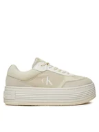Sneakersy damskie - Calvin Klein Jeans Sneakersy YW0YW01638 Beżowy - miniaturka - grafika 1