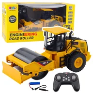 Zabawki zdalnie sterowane - Walec Pojazd Budowlany Zdalnie Sterowany RC 7CH Żółty LEAN Toys - miniaturka - grafika 1