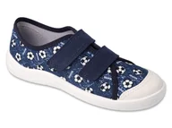 Buty dla chłopców - Trampki kapcie dziecięce chłopięce na rzepy granatowe Befado 772Y002-36 - miniaturka - grafika 1