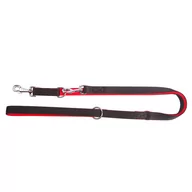 Smycze dla psów - Dingo Smycz Taśma Polipropylenowa Przedłużana Podwójnie Zszywana 2Cm/120-220Cm Czarno-Czerwona - miniaturka - grafika 1