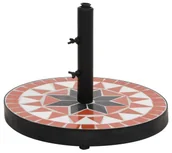 Parasole ogrodowe - Okrągła ceramiczna podstawa do parasola terakota + biały D1-H10 - miniaturka - grafika 1