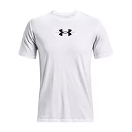 Koszulki męskie - Under Armour Armour Repeat top z krótkim rękawem dla mężczyzn, 2XL, biały - miniaturka - grafika 1