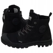 Buty trekkingowe damskie - Buty Trapery Damskie Zimowe Palladium Pampa Hi Zip Czarne - miniaturka - grafika 1