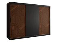 Szafy - Nowoczesna szafa Montik I 250, Czarny Mat / Orzech Ciemny - miniaturka - grafika 1