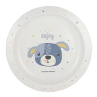 Miseczki i talerzyki dla dzieci - Canpol Babies Talerzyk Plastikowy Cute Animals 9m+ Piesek Niebieski - miniaturka - grafika 1