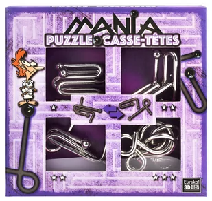 Eureka 3D Łamigłówki metalowe 4 szt. PUZZLE MANIA ZESTAW FIOLETOWY - Łamigłówki - miniaturka - grafika 1