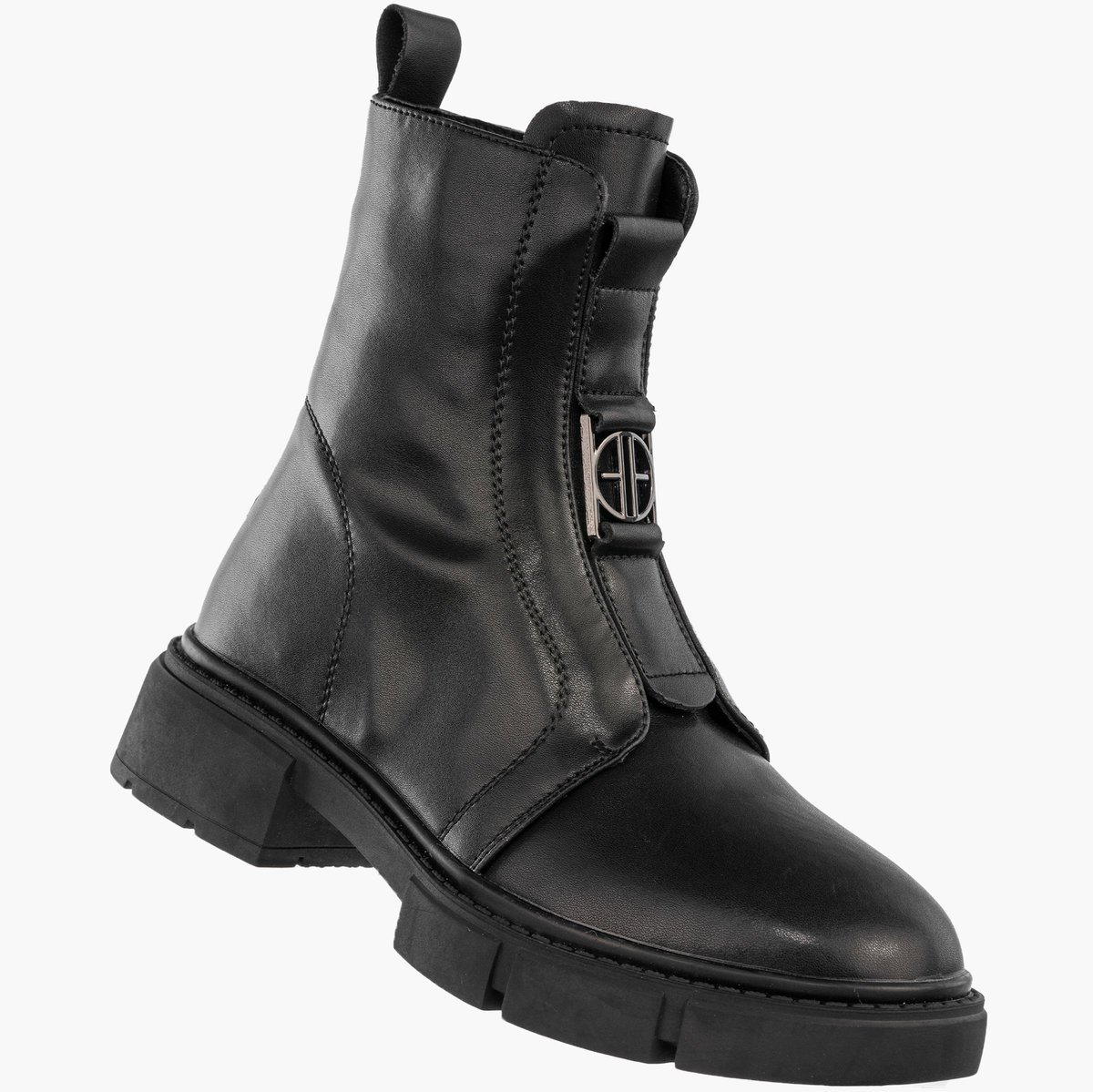 Trapery Damskie Skórzane Buty Na Zimę Ocieplane Botki Czarne Filippo DBT6524/25BK Czarny 38