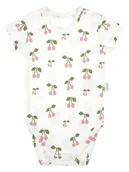 Body dla niemowląt - Dziewczęce body bawełniane krótki rękaw Wisienki kremowy, Nicol,r.80 - miniaturka - grafika 1