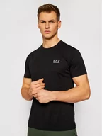 Koszulki męskie - Emporio Armani EA7 T-Shirt 8NPT51 PJM9Z 1200 Czarny Regular Fit - miniaturka - grafika 1
