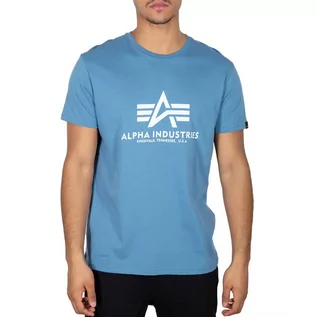 Koszulki sportowe męskie - Koszulka Alpha Industries Basic T-shirt 100501538 - niebieska - grafika 1