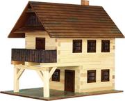 Modele do sklejania - Walachia Drewniany zestaw do sklejania W-14 Dom piętrowy z tarasem 194 elementy - miniaturka - grafika 1