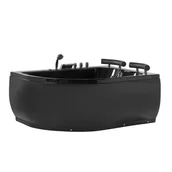 Wanny z hydromasażem - Wanna Narożna Led Lewa Z Hydromasażem 160 X 113 Cm Czarna Paradiso! - miniaturka - grafika 1