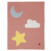 Maty edukacyjne - Hi Little One kołderka mata do zabawy z oddychającej organicznej BIO bawełny DAY & NIGHT Soft Rose - miniaturka - grafika 1