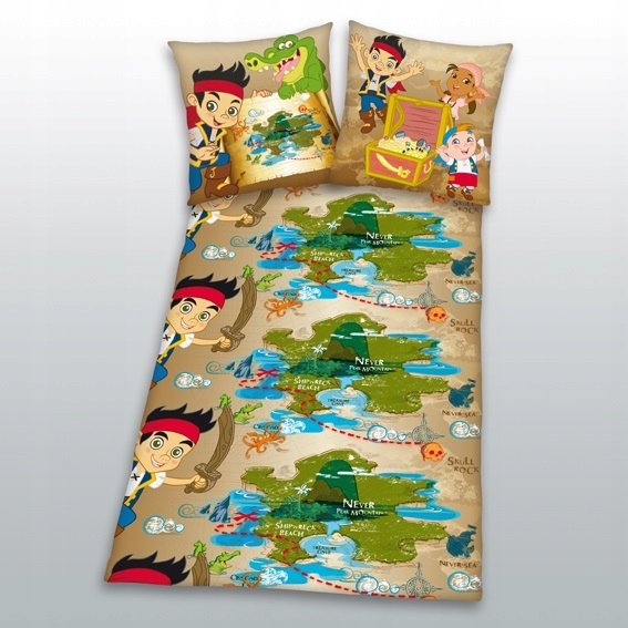 pościel bawełniana 135x200 80x80 Jake i Piraci Z Nibylandii