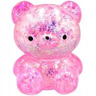 Zabawki sensoryczne - Gniotek miś różowy z brokatem zabawka Gniotek antystresowy glutek glut róż - miniaturka - grafika 1