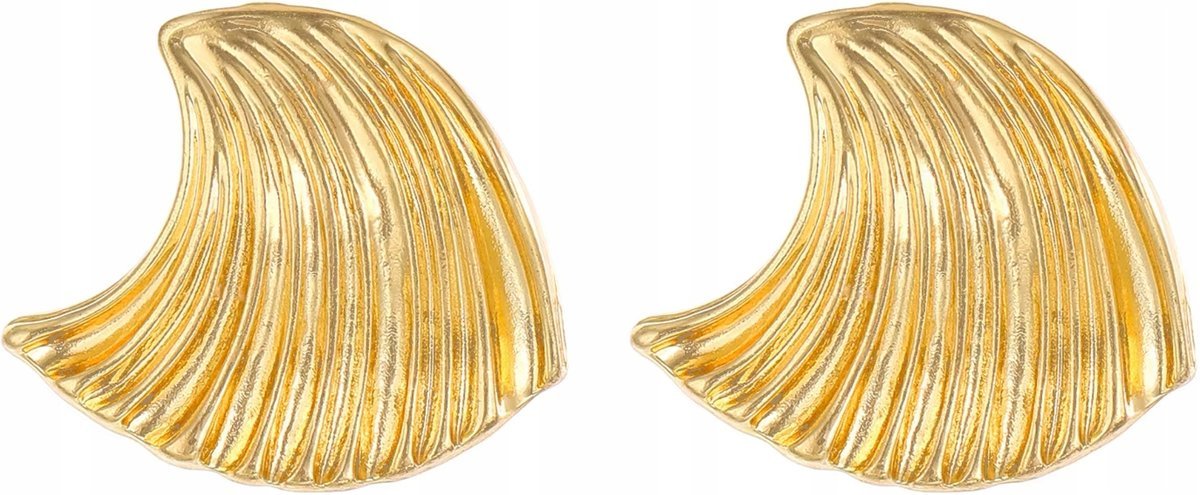 Złote Kolczyki Eleganckie Modne Sztyft Stal Chirurgiczna Pozłacane