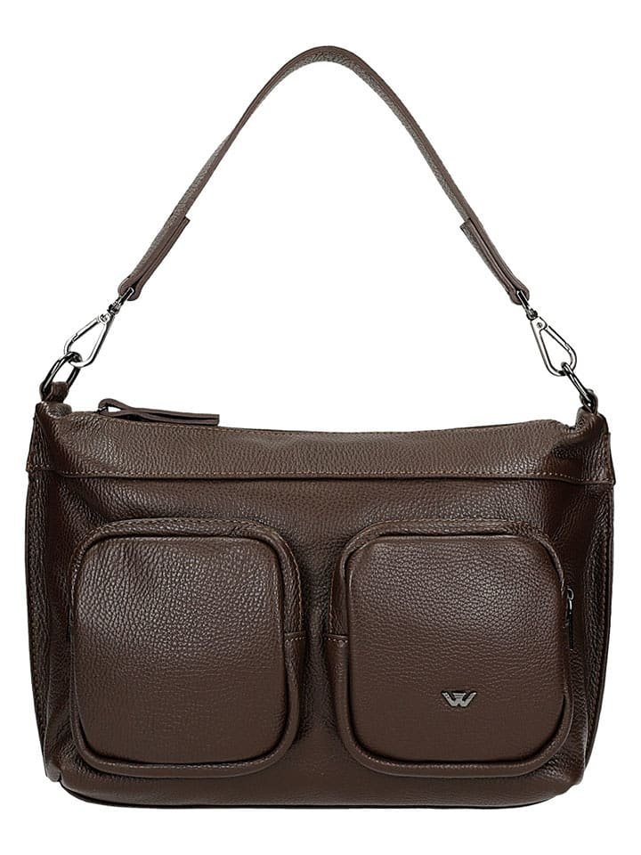 Wojas Skórzany shopper bag w kolorze brązowym - 42 x 23 x 8 cm