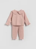 Komplety dla niemowląt - Reserved - Dzianinowy komplet - brudny róż - miniaturka - grafika 1