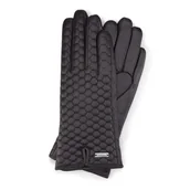 Rękawiczki - Damskie rękawiczki skórzane pikowane - miniaturka - grafika 1