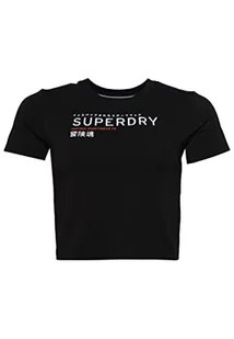 Superdry Koszulka damska z nadrukiem, Czarny, 36 - Koszulki i topy damskie - miniaturka - grafika 1